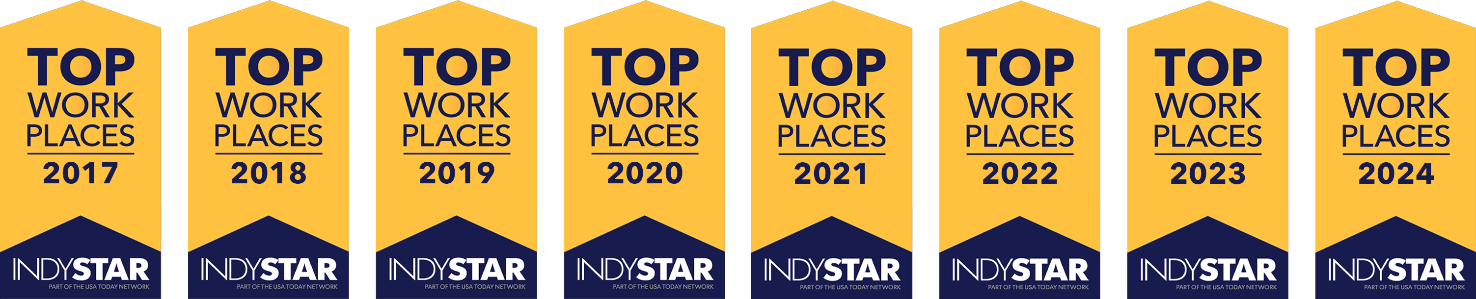 Image of top work place banners presented by Indy Star